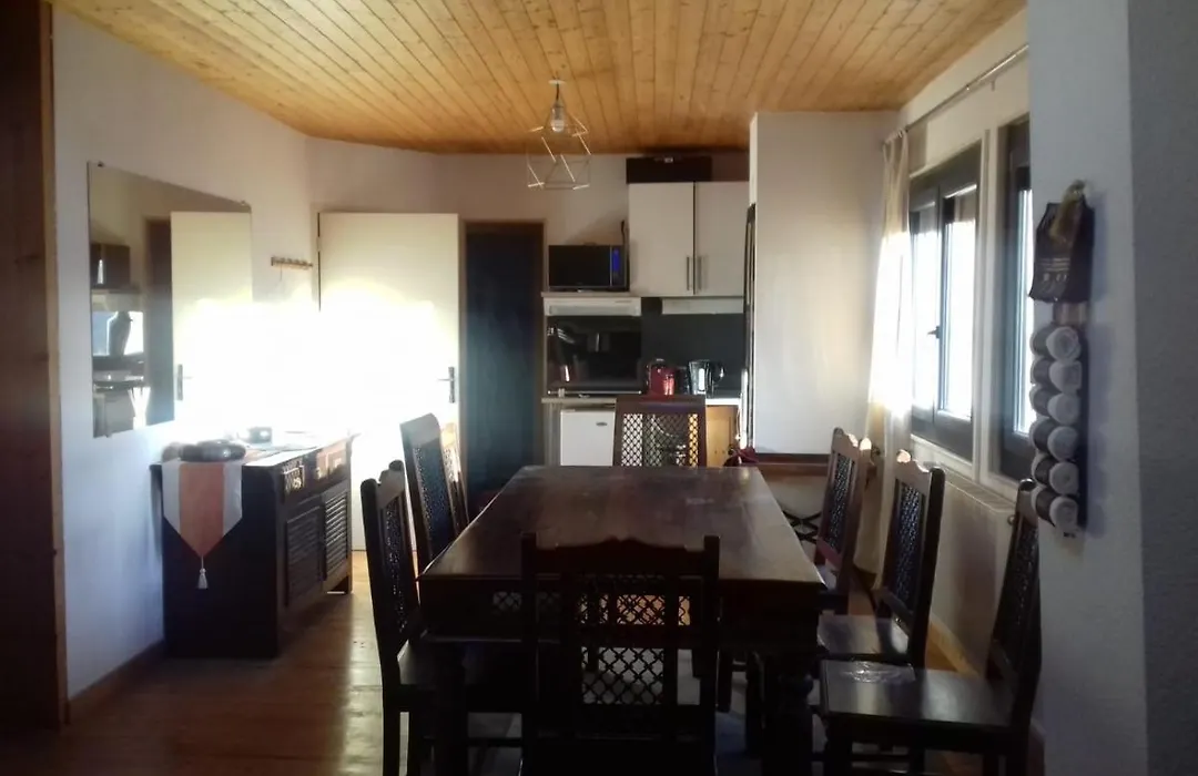 Appartement en loft 50m2 dans maison avec chambre en mezzanine et canapes lits dans salon-1