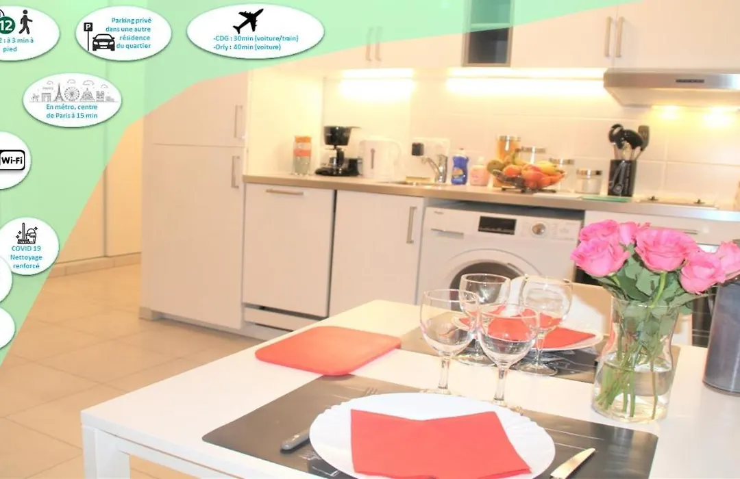 Appartement tout équipé, cosy (1 station de Paris)-1