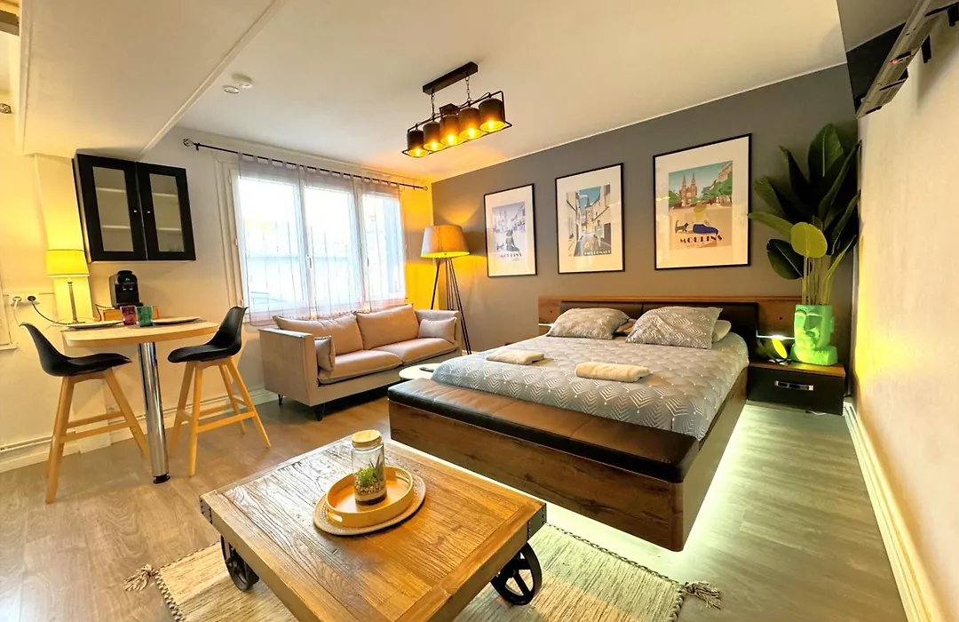 Escapade à Moulins, Studio spacieux au calme, central&parking gratuit-1