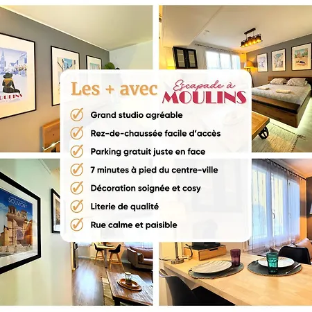 Escapade à Moulins, Studio spacieux au calme, central&parking gratuit-2