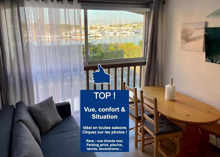 Studio Face A La Mer 4 Couchages - Gratuits Piscine Tennis Et Un Parking Prive Rare Et Tres Utile - Vue Magnifique Sur La Mer - Agreable En Toutes Saisons Ile Des Pecheurs - La Brigantine - Emplacement Et Vue Rares Au Cap D'Agde