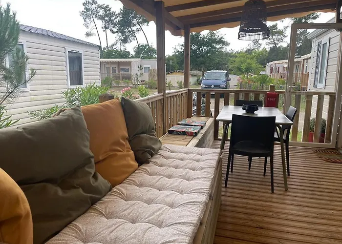 Mobil home paisible au Cap-Ferret - Camping les viviers au bord du bassin