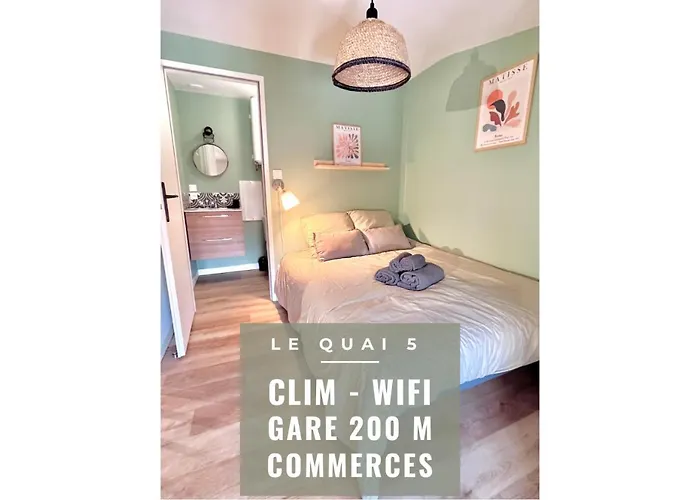 LE QUAI 5 - Studio NEUF CALME - CLIM - WiFi - Gare À 200m