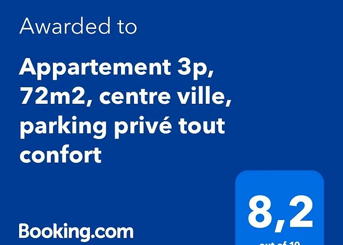 Appartement 3p, 72m2, centre ville, parking privé tout confort
