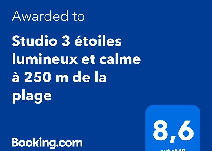 Studio 3 étoiles lumineux et calme à 250 m de la plage