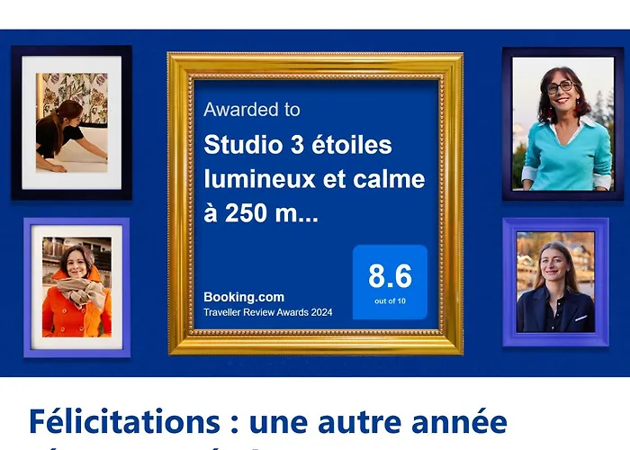 Studio 3 étoiles lumineux et calme à 250 m de la plage