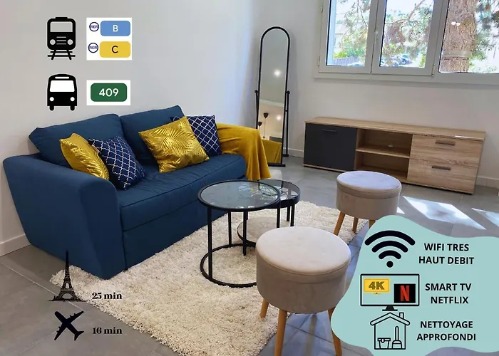 Bel appartement Antony, 8min RER B à pied, proche Paris et Orly