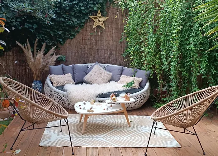 Appartement REZ DE JARDIN avec SPA entre la MER et Montpellier 10mn