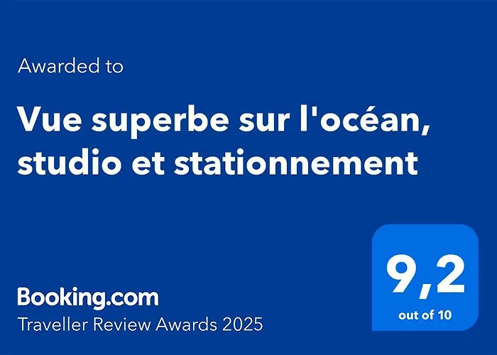Vue superbe sur l'océan, studio et stationnement