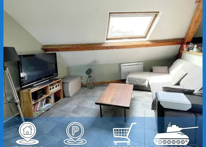 Les combles de l Aure Grand studio cosy confortable classé 3 étoiles centre Bayeux 2 mn à pied cathédrale proche plages du débarquement