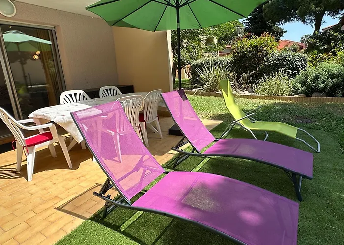 T2 RDC à Canet en Roussillon Europa 4 pers ,piscine,clim, tennis, parking