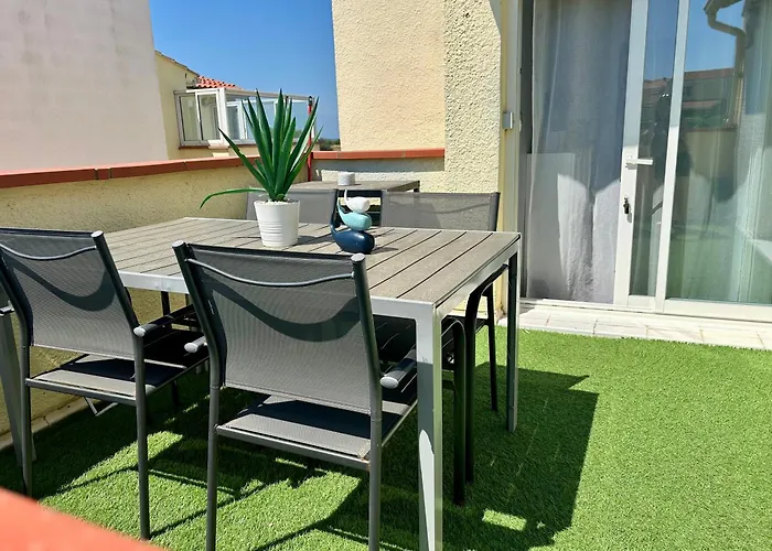 Amour à la plage, appartement climatisé, terrasse à Barcares à deux pas de la plage