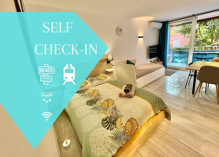 Chaleureux studio, 200m de la plage, parking, wifi