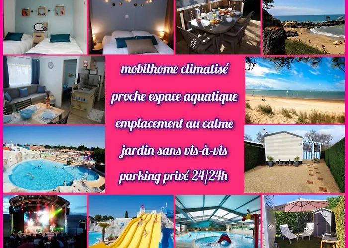 Mobilhome 2ch climatisé-terrasse fermée-4 vélos-camping 4 étoiles Les Charmettes