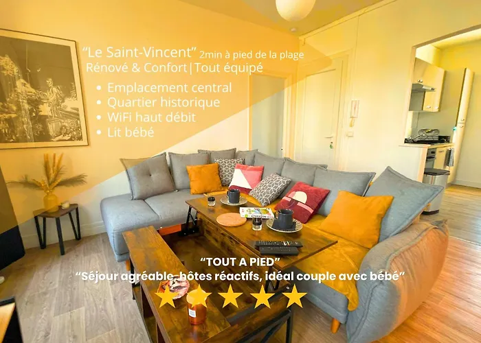 Hypercentre-Plage, Cocon Cozy et Chaleureux de 50m2 LE SAINT-VINCENT