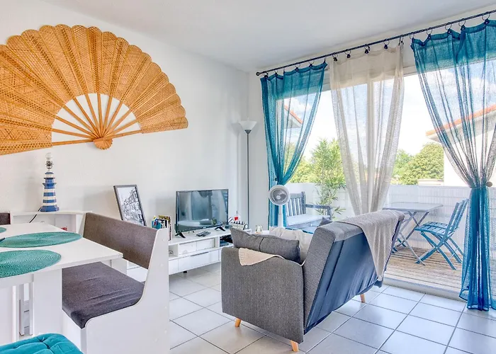 Charmant T2 avec terrasse, climatisation et WIFI - Quartier résidentiel à Biscarrosse - FR-1-521-217