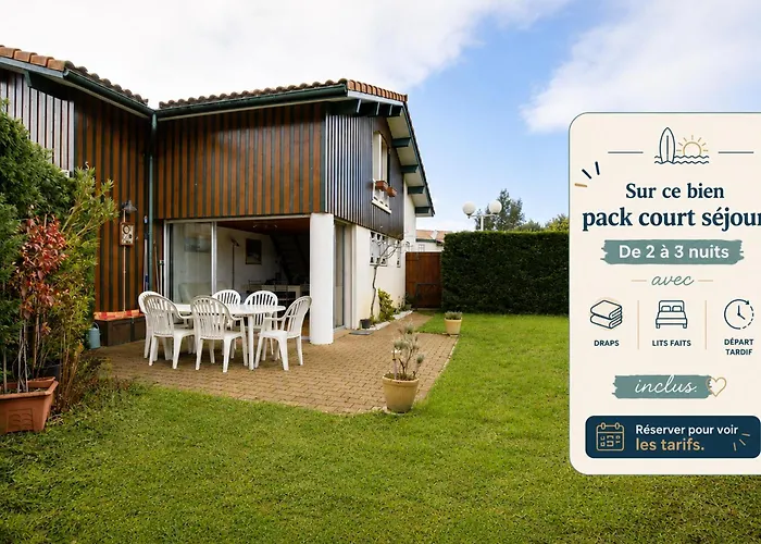 Maison T3 près du lac de Biscarrosse, secteur boisé, terrasse&jardin, pour 4 pers., 2 étoiles - FR-1-521-96